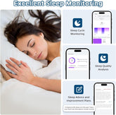 Smart Ring Health Tracker, Sleep Tracker Ring with Heart Rate, Waterproof Fitness Ring for Activity Monitoring/Steps/Distance/Calories,Air Gestures,Up to 7Day Battery,For Ios Android(Stylish Silver