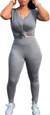 2 Piece Outfits for Women Workout Track Suits Long Sleeve Top Jogger Legging Pants Sets