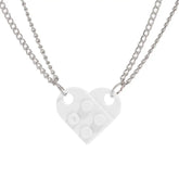 1Pair Cute Love Heart Brick Keychain Couples Keychain Best Friendship for Women Men Separable Key Ring Jewelry Gifts