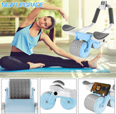 2025 New with Timer Ab Abdominal Exercise Roller Elbow Support, Abs Roller Wheel Core Exercise Equipment, Automatic Rebound Abdominal Wheel