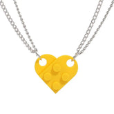 1Pair Cute Love Heart Brick Keychain Couples Keychain Best Friendship for Women Men Separable Key Ring Jewelry Gifts